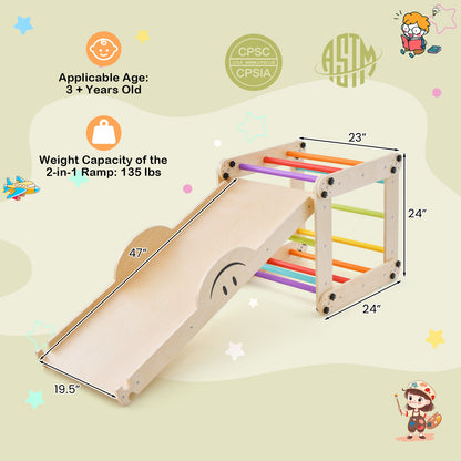Climbing Triangle Ladder Toy Indoor Jungle Gym with Reversible Ramp, Multicolor Climbers & Slides at Gallery Canada