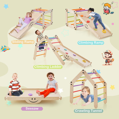 Climbing Triangle Ladder Toy Indoor Jungle Gym with Reversible Ramp, Multicolor Climbers & Slides at Gallery Canada