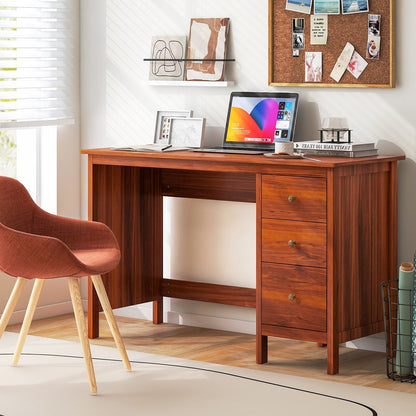 3-Drawer Home Office Study Computer Desk with Spacious Desktop, Brown - Gallery Canada