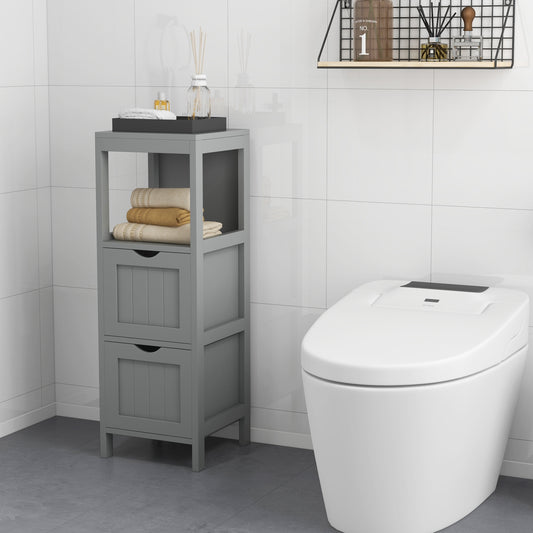 Freestanding Storage Cabinet, 2 Removable Drawers, Gray Floor Cabinets Gray at Gallery Canada