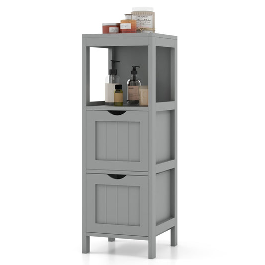 Freestanding Storage Cabinet, 2 Removable Drawers, Gray Floor Cabinets Gray at Gallery Canada
