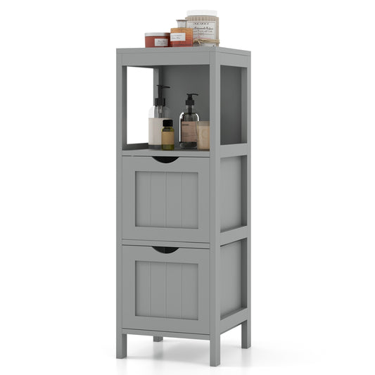 Freestanding Storage Cabinet, 2 Removable Drawers, Gray Floor Cabinets Gray at Gallery Canada