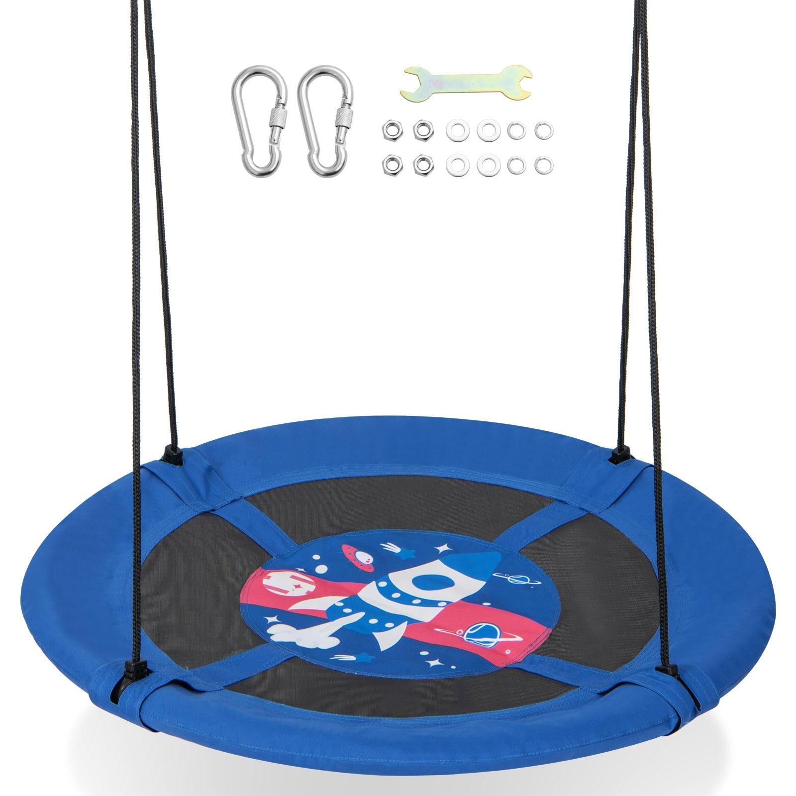 40 Inches Saucer Tree Swing with Adjustable Hanging Ropes and 900D Oxford Fabric-Rocket Swing & Playsets at Gallery Canada