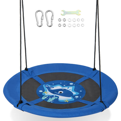 40 Inches Saucer Tree Swing with Adjustable Hanging Ropes and 900D Oxford Fabric-Whale Swing & Playsets at Gallery Canada
