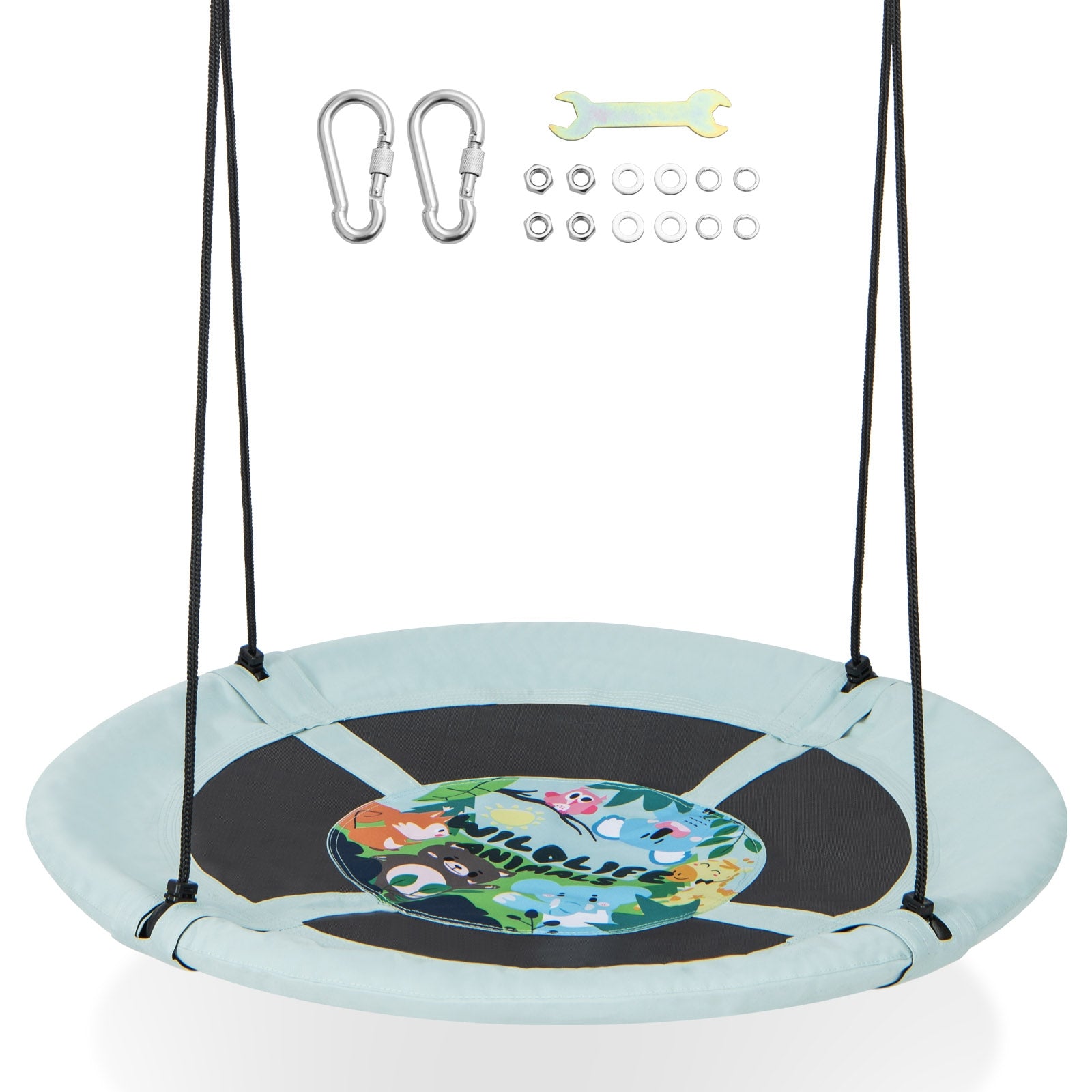 40 Inches Saucer Tree Swing with Adjustable Hanging Ropes and 900D Oxford Fabric-Forest Swing & Playsets at Gallery Canada