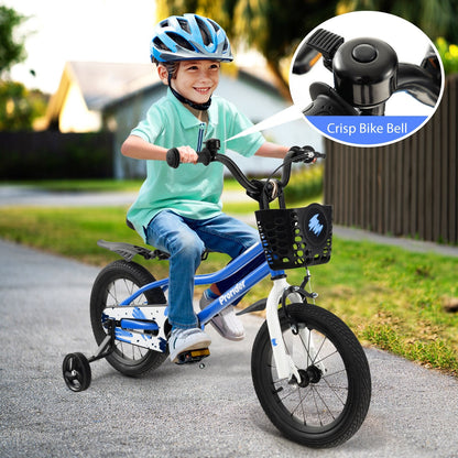 14 Inch Kids Bike with 2 Training Wheels for 3-5 Years Old, Blue