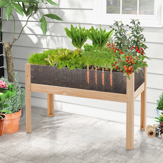 30/47 Inch Wooden Raised Garden Bed-L, Natural - Gallery Canada