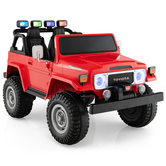 12V 2-Seat Licensed Kids Ride On Toyota FJ40 Car with 2.4G Remote Control, Red Powered Ride On Toys Red at Gallery Canada