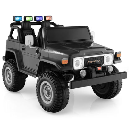12V 2-Seat Licensed Kids Ride On Toyota FJ40 Car with 2.4G Remote Control, Black Powered Ride On Toys Black at Gallery Canada