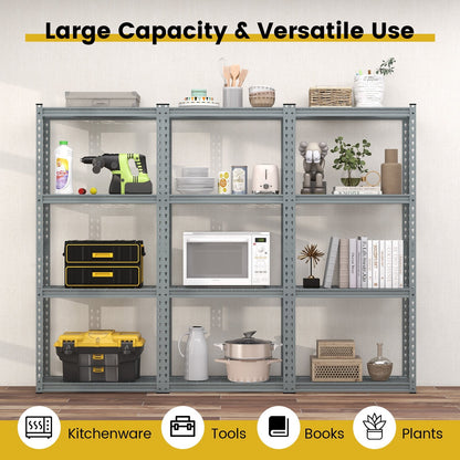 4-Tier Metal Shelving Unit with Anti-slip Foot Pad and Anti-tipping Device, Gray at Gallery Canada