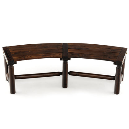 Patio Curved Bench for Round Table Spacious and Slatted Seat, Rustic Brown Beach & Lawn Chairs at Gallery Canada