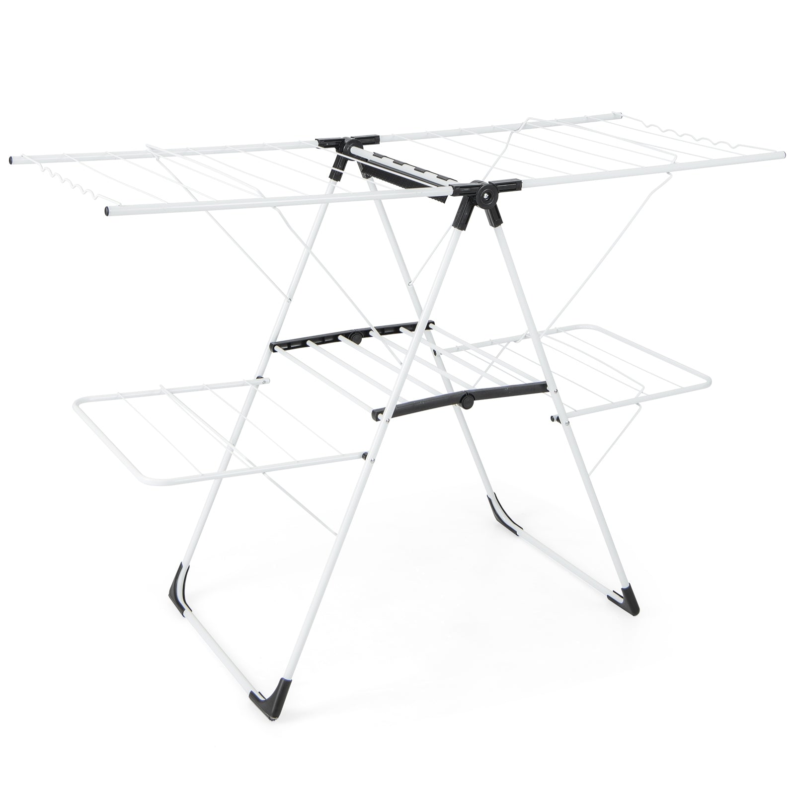 2-Level Laundry Drying Rack, Height Adjustable Wings, White Drying Racks at Gallery Canada