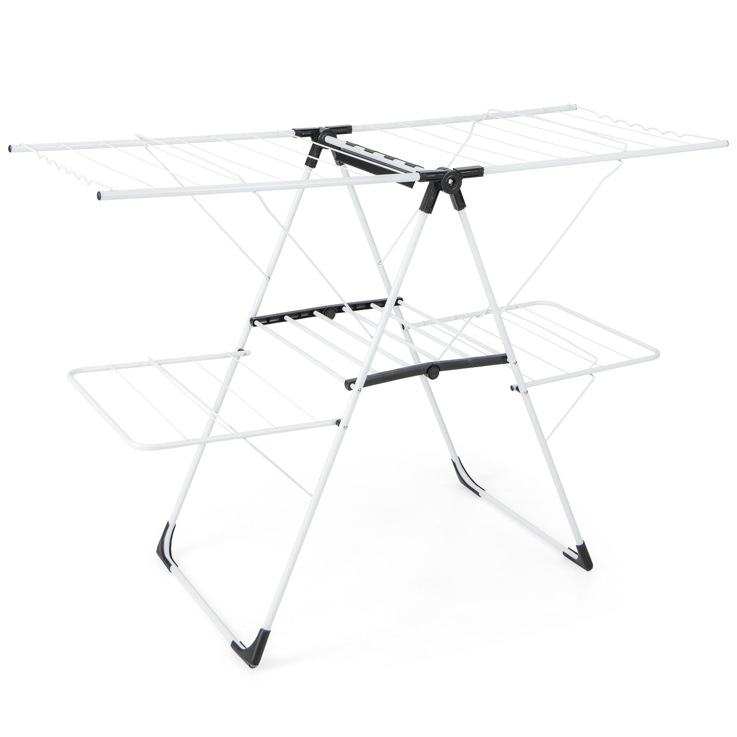 2-Level Laundry Drying Rack, Height Adjustable Wings, White Drying Racks at Gallery Canada