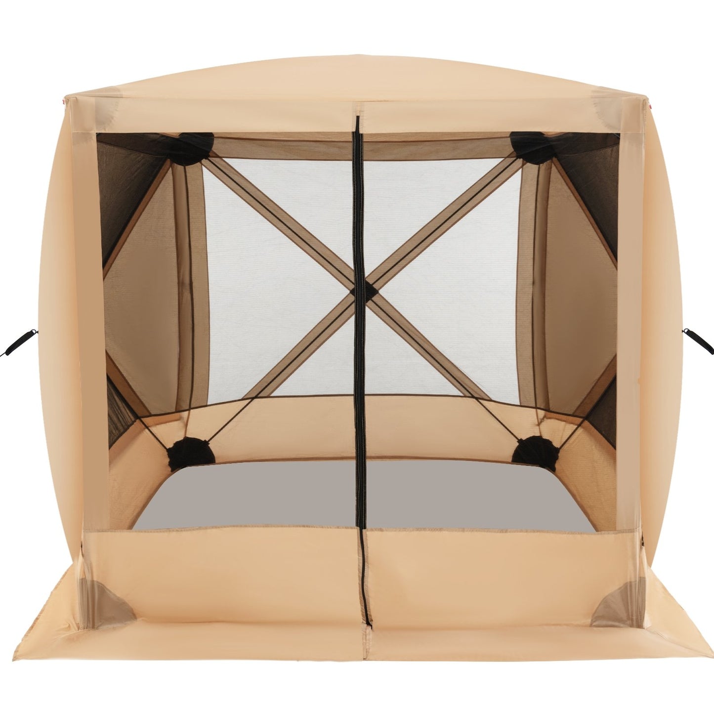 6.7 x 6.7 Feet Pop Up Gazebo with Netting and Carry Bag, Coffee