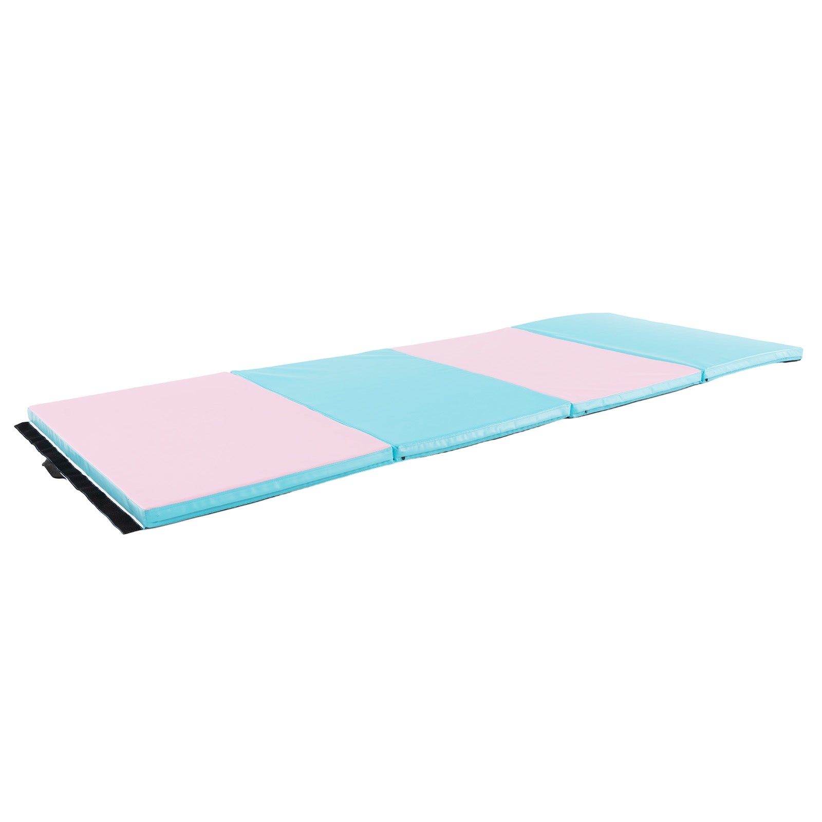 4-Panel PU Leather Folding Exercise Mat with Carrying Handles, Pink & Blue Yoga & Gym Mats at Gallery Canada