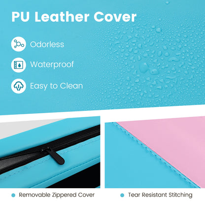 4-Panel PU Leather Folding Exercise Mat with Carrying Handles, Pink & Blue Yoga & Gym Mats at Gallery Canada