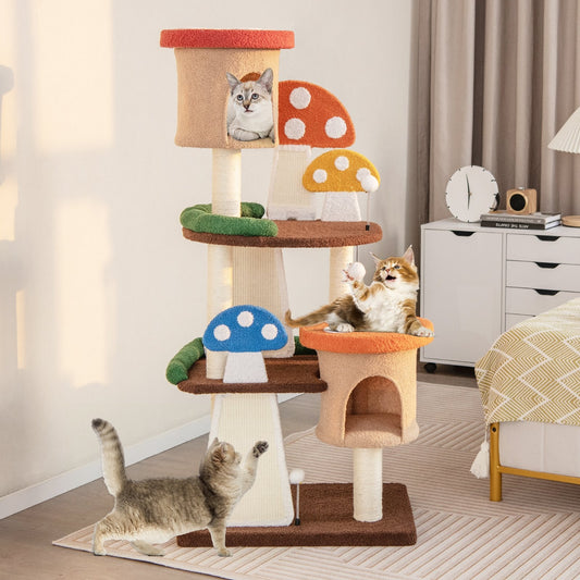 4-In-1 Cat Tree with 2 Condos and Platforms for Indoors, Multicolor - Gallery Canada