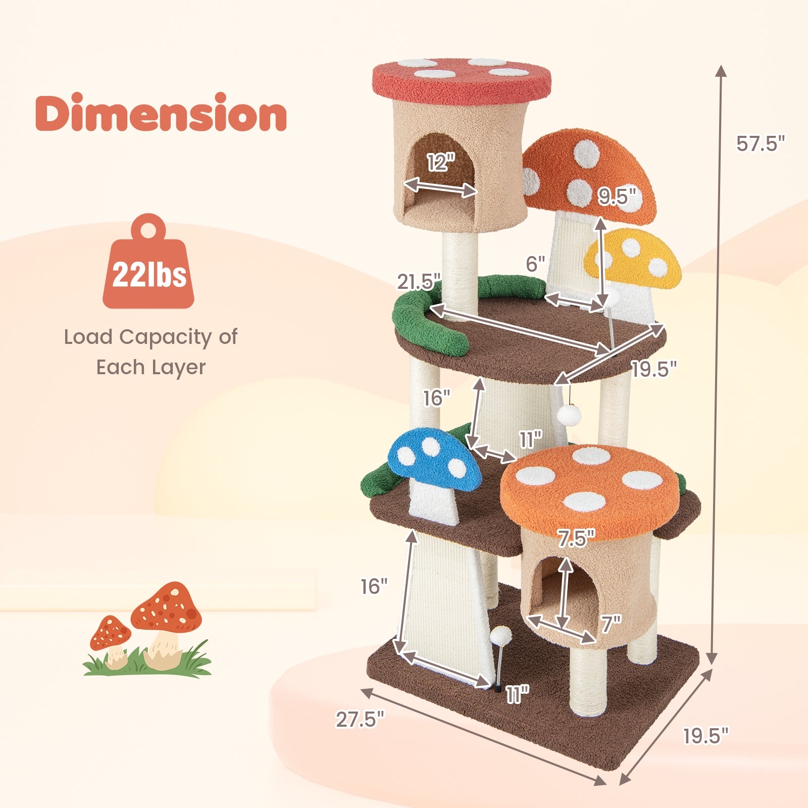 4-In-1 Cat Tree with 2 Condos and Platforms for Indoors, Multicolor Cat Trees Condos & Scratchers at Gallery Canada