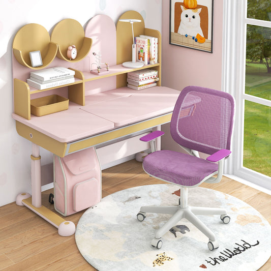 Swivel Mesh Children Computer Chair, Adjustable Height, Purple Kids Chairs & Seating Purple at Gallery Canada