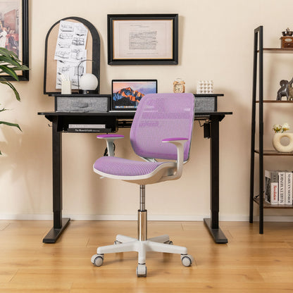 Swivel Mesh Children Computer Chair, Adjustable Height, Purple Kids Chairs & Seating at Gallery Canada