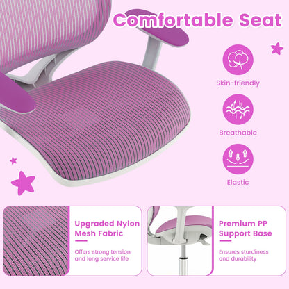 Swivel Mesh Children Computer Chair, Adjustable Height, Purple Kids Chairs & Seating at Gallery Canada