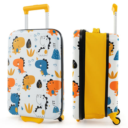 20 Inch Kids Rolling Luggage Foldable Hardshell Carry-on Suitcase on Wheels, Yellow Kids Luggage at Gallery Canada