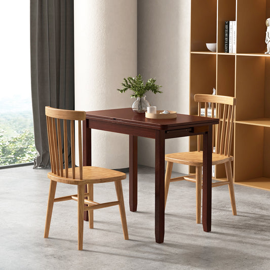 Mid Century Folding Dining Table, Extendable Kitchen Table With Hidden Storage, Brown Dining Tables Brown at Gallery Canada