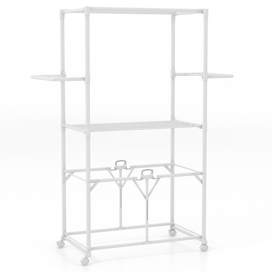 68.5 Inches Foldable Aluminum Laundry Rack, White Drying Racks White at Gallery Canada