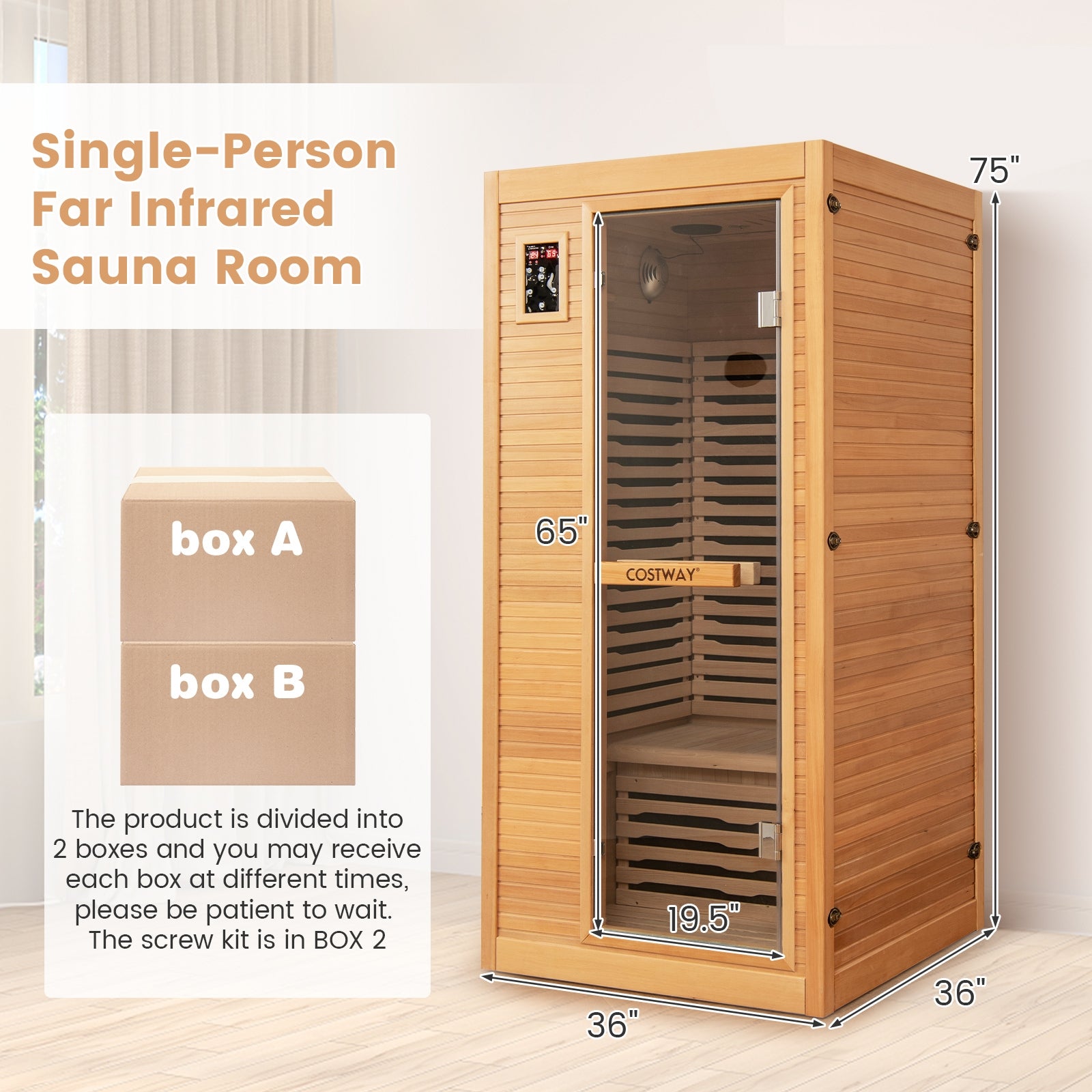 2024 New Model Single Person Far Infrared Wooden Sauna for Home, Natural Massage at Gallery Canada