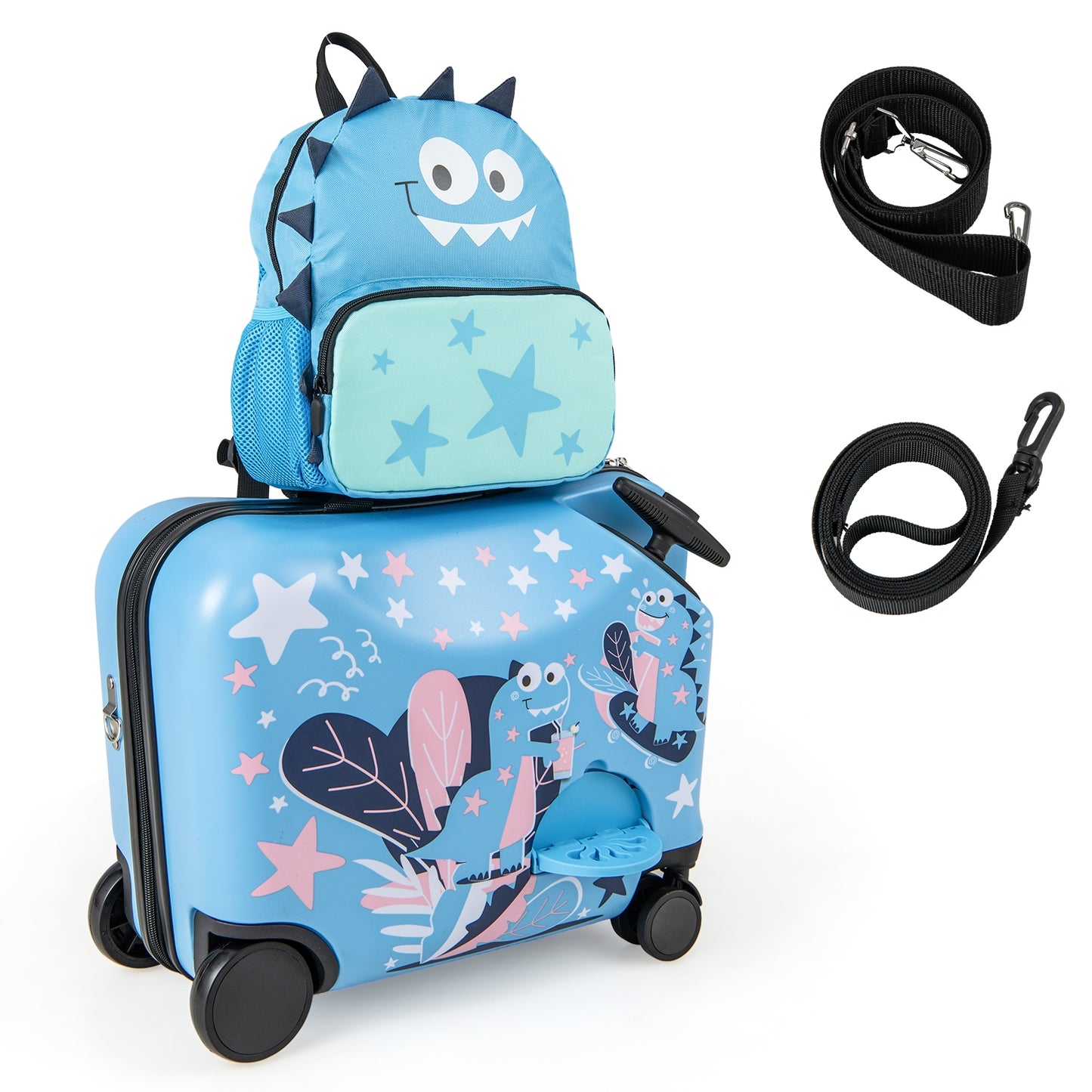 Kid Luggage Set, 2 Pieces, Spinner Wheels, Aluminum Handle, Blue Kids Luggage Blue at Gallery Canada