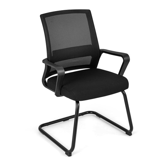 Office Guest Chair with Lumbar Support for Waiting Room-1 Piece, Black
