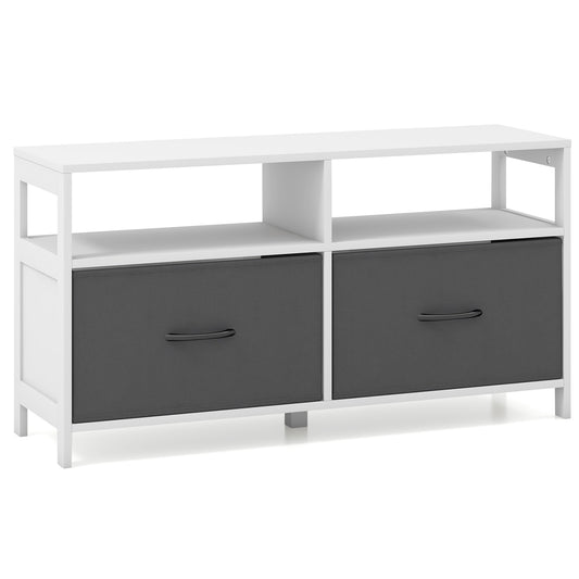 Fabric Chest of Drawers, 2 Drawers, 2 Shelves, White Dressers & Chests White at Gallery Canada