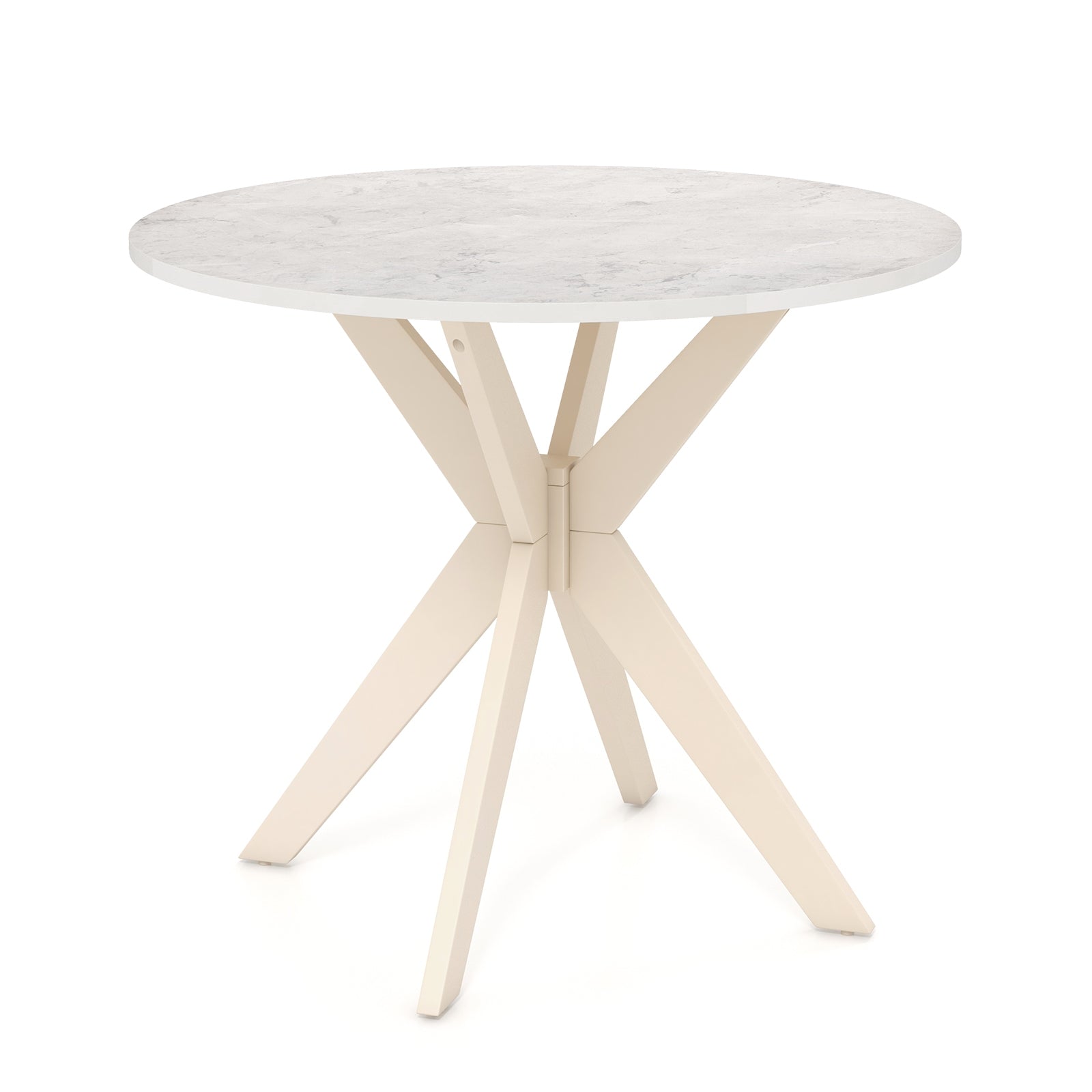36-Inch Modern Kitchen Table, Faux Marble Top, Solid Wood Legs, White Dining Tables at Gallery Canada