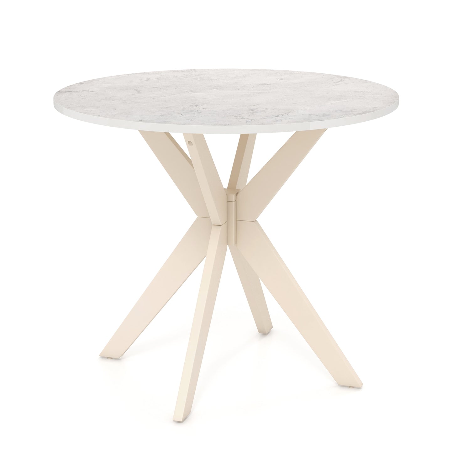 36-Inch Modern Kitchen Table, Faux Marble Top, Solid Wood Legs, White Dining Tables at Gallery Canada