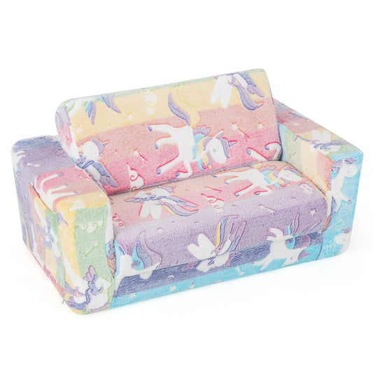 2-in-1 Flip Out Kids Sofa Chair, Detachable Flannel Cover, Glowing Patterns Kids Chairs & Seating Color at Gallery Canada