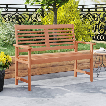 Patio Solid Wood Loveseat Outdoor 2-Seat Bench with Inclined Backrest and Slatted Seat, Natural Outdoor Benches at Gallery Canada