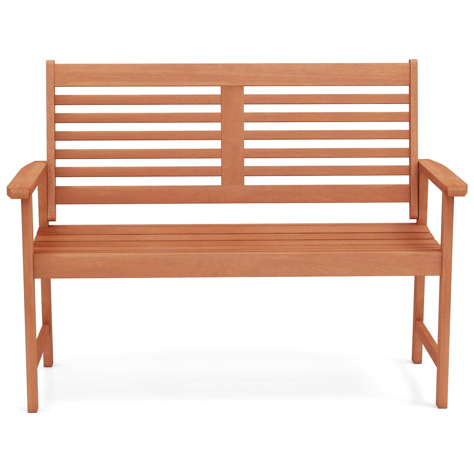 Patio Solid Wood Loveseat Outdoor 2-Seat Bench with Inclined Backrest and Slatted Seat, Natural Outdoor Benches at Gallery Canada