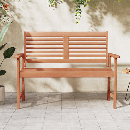Patio Solid Wood Loveseat Outdoor 2-Seat Bench with Inclined Backrest and Slatted Seat, Natural Outdoor Benches at Gallery Canada