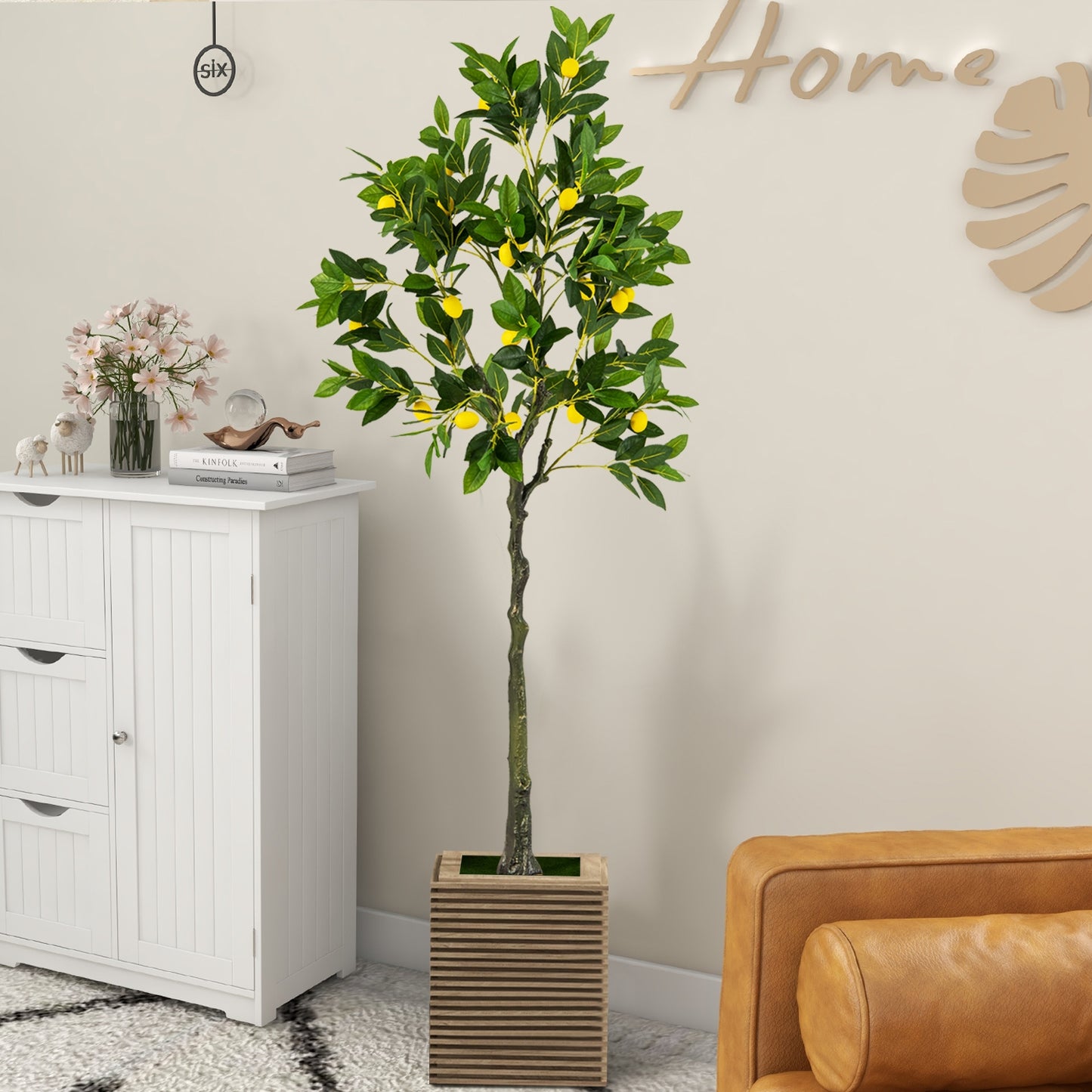 Artificial Lemon Tree 2.6/4/5.2 Feet Tall Fake Lemon Plant wuth Lemon Fruits-5.2 ft Faux Plants at Gallery Canada