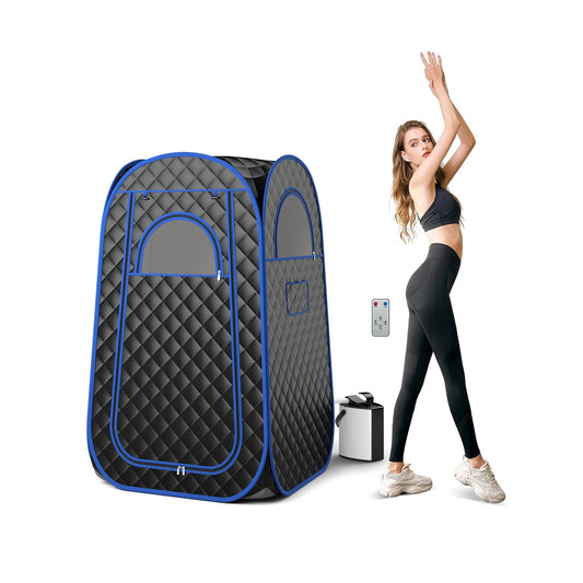 Full-Body Personal Sauna Tent with 1000W 3L Steam Generator for Home Spa Relaxation, Black - Gallery Canada