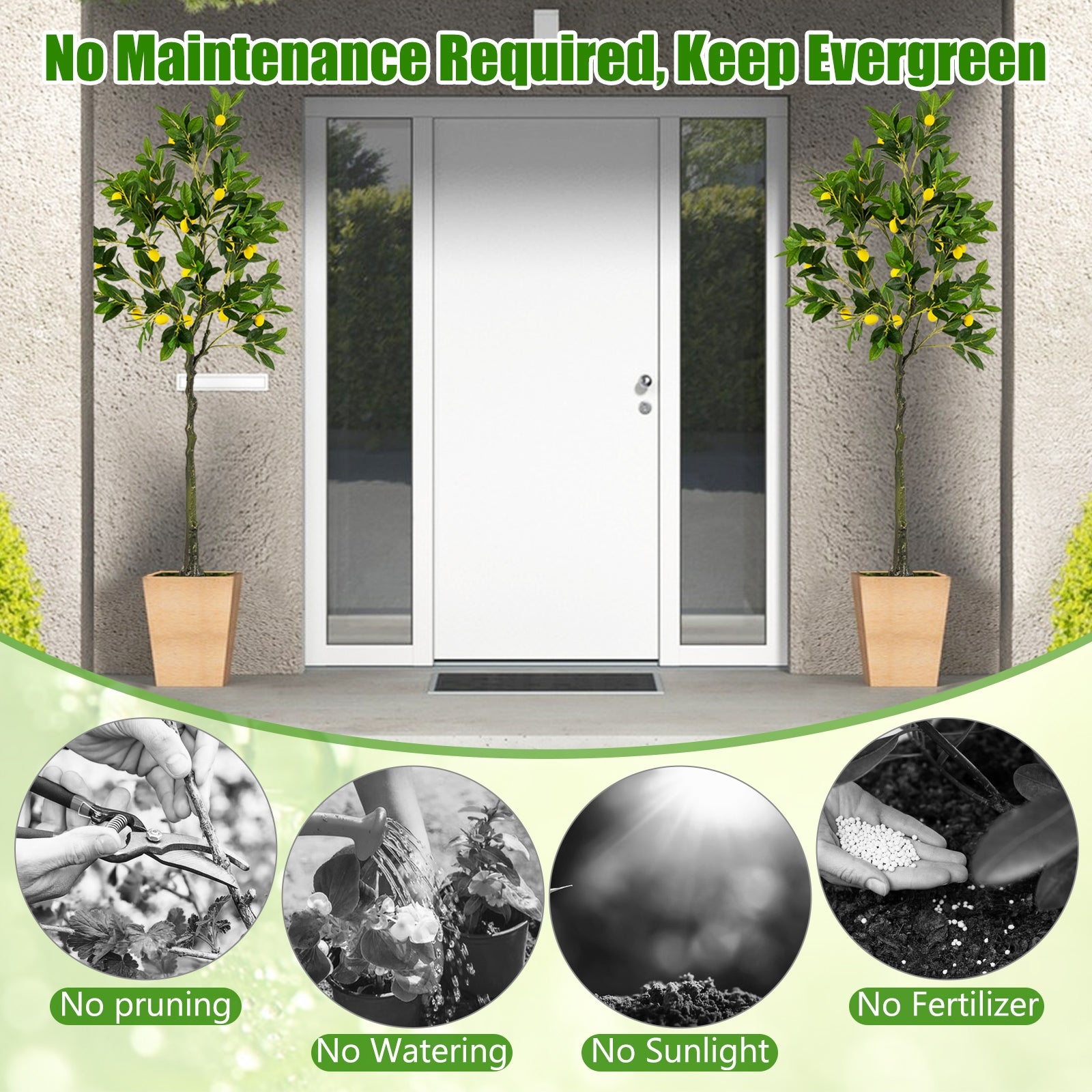 Artificial Lemon Tree 2.6/4/5.2 Feet Tall Fake Lemon Plant wuth Lemon Fruits-5.2 ft Faux Plants at Gallery Canada