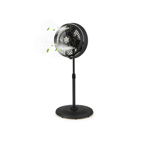 16 Inch Outdoor Misting Fan, Oscillating Pedestal, 3 Mist Levels, Black
