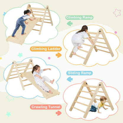 7-in-1 Indoor Climbing Toys for Toddlers with Reversible Ramp, Natural Climbers & Slides at Gallery Canada