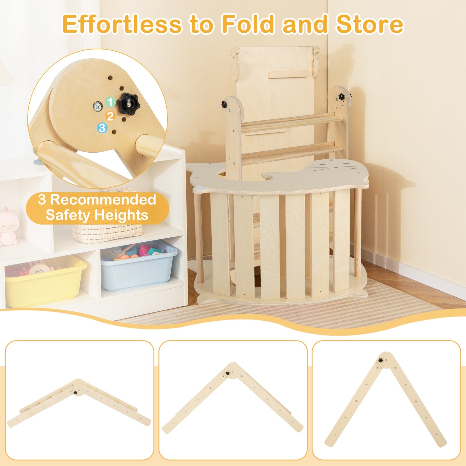 7-in-1 Indoor Climbing Toys for Toddlers with Reversible Ramp, Natural Climbers & Slides at Gallery Canada