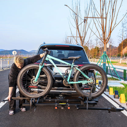 2 Inch Hitch Mount Bike Rack 2-Bike Platform Style Carrier with Tilt-able Design for Easy Trunk Access, Black Garages at Gallery Canada