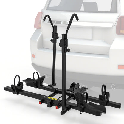 2 Inch Hitch Mount Bike Rack 2-Bike Platform Style Carrier with Tilt-able Design for Easy Trunk Access, Black Garages at Gallery Canada