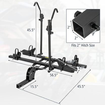 2 Inch Hitch Mount Bike Rack 2-Bike Platform Style Carrier with Tilt-able Design for Easy Trunk Access, Black Garages at Gallery Canada