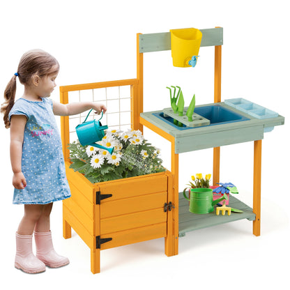 Kids Outdoor Potting Bench with See-Through Window Play Kitchen Sets at Gallery Canada