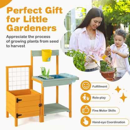 Kids Outdoor Potting Bench with See-Through Window Play Kitchen Sets at Gallery Canada