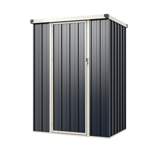 4 x 3 FT Metal Outdoor Storage Shed with Lockable Door, Gray - Gallery Canada